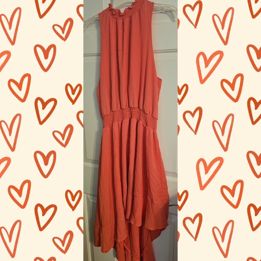 Women's Belle Sky Sleeveless Coral Highlow Dress